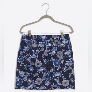 Ann Taylor Blue Floral Cotton Spandex Skirt Size 2